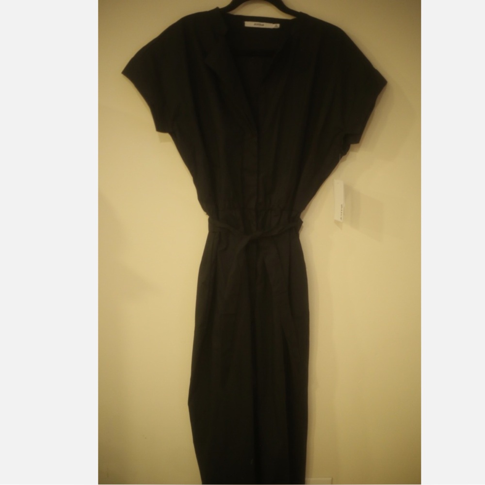 🦓 JustFab Black Button Front Cap Sleeve Women's Jumpsuit XXL 14 16 18 - Picture 2 of 7